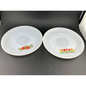 2 Vintage‎ Anchor Hocking Fire King 6" Plates Saucers